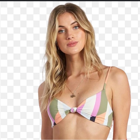 Billabong Bikini Top – Retro Stripe Knot Front - Picture 1 of 5